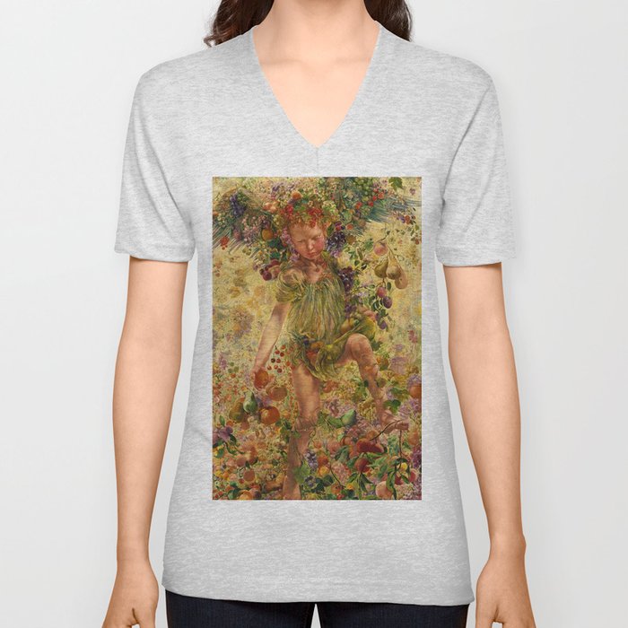 The Four Seasons, Autumn by Leon Frederic V Neck T Shirt