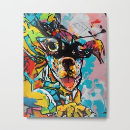 The Graffiti Art of Cartoon Doctor Dog and Wise Metal Print