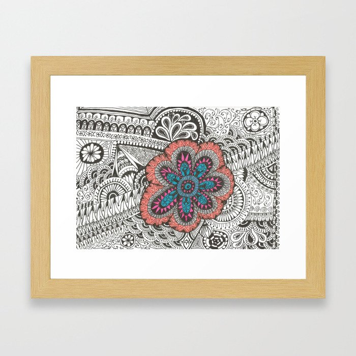 Flower-tangle Framed Art Print