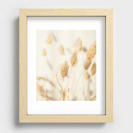 Phalaris Grass - Dries Grass in Beige and White - Soft Neutral Photography - Delicate and Bright Recessed Framed Print