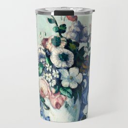 Flowers in a Rococo Vase - Still Life, Paul Cézanne Travel Mug