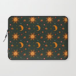 Folk Moon and Star Print in Teal Laptop Sleeve