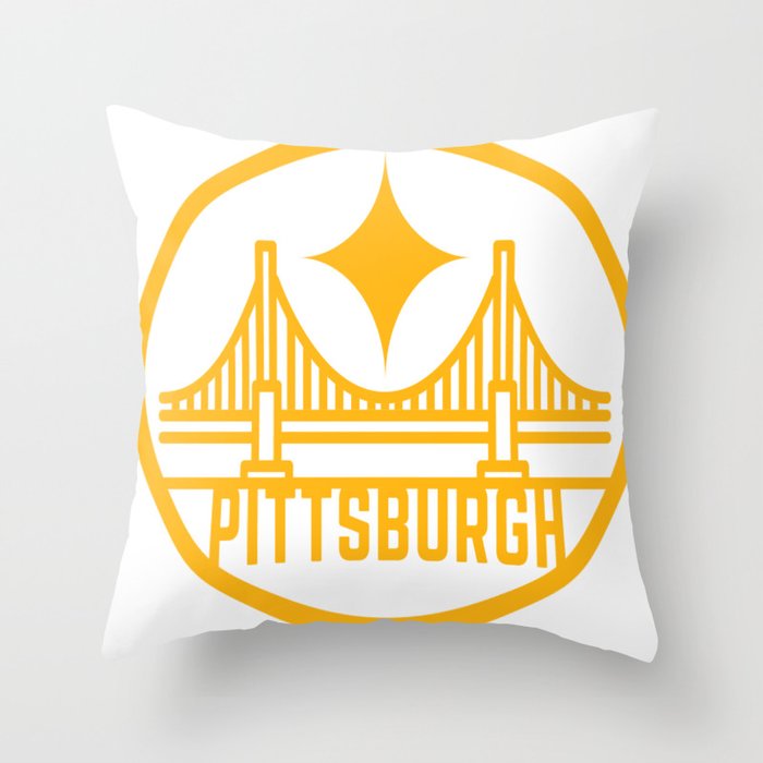 Pittsburgh Steel City Bridge Gift Ideas Throw Pillow