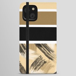 Beige paint stripes iPhone Wallet Case