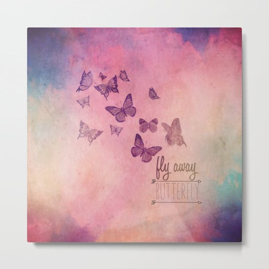 Fly Away Butterfly Metal Print