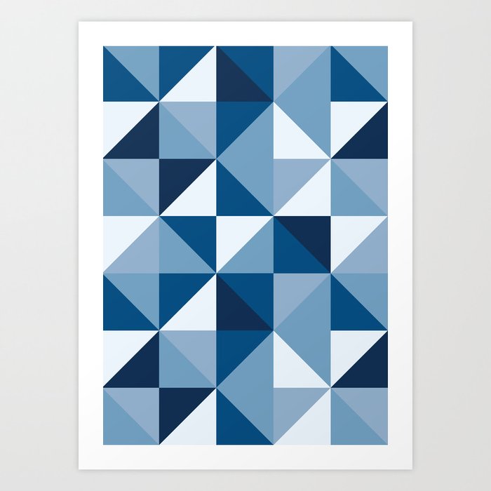 Modern Shades of Blue Art Print