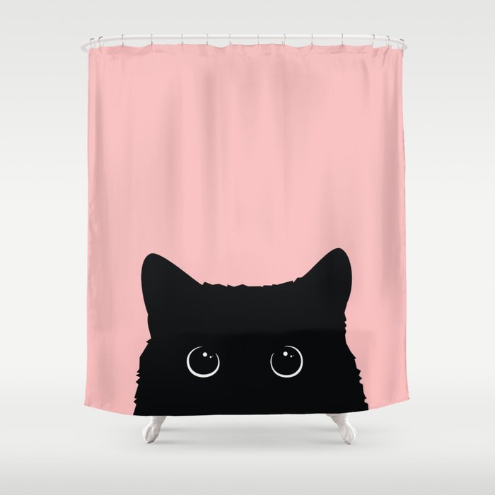 Black Cat Shower Curtain By Vitor7costa, Cat Shower Curtain