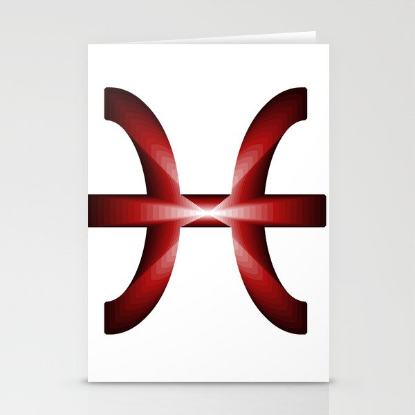 pisces zodiac sign in red gradient colors Stationery Cards