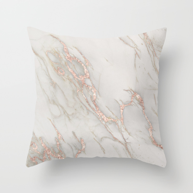 Marble Rose Gold Blush Pink Metallic By Nature Magick Throw Pillow