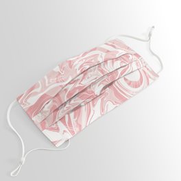 Pretty white and pink marble design Face Mask