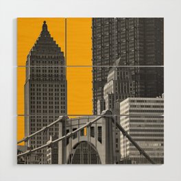 Pittsburgh Steel City Skyline Pennsylvania 412 Downtown Photography Print Wood Wall Art