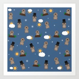 Groundhog Day Pattern Art Print | Fantasy, Simply, Sweet, Awesome, Hot, Noticeable, Clouds, Shadow, Groundhogday, Hit 