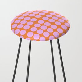 Pink On Orange Polka Dots Retro Modern Abstract Pattern Counter Stool