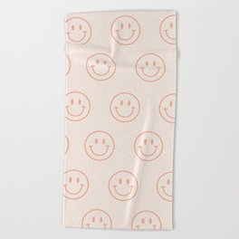 Beige/Peach Smiley Pattern Beach Towel