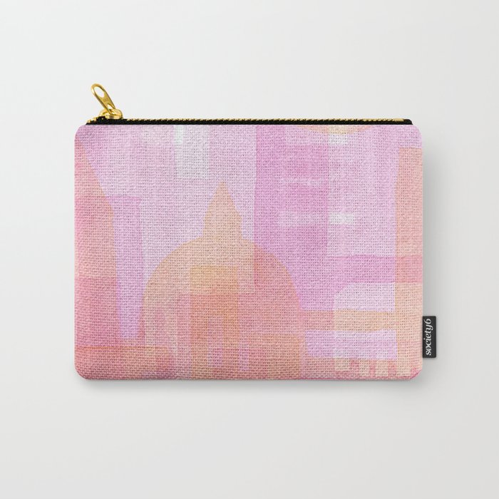 Pink and golden abstract city watercolor Carry-All Pouch