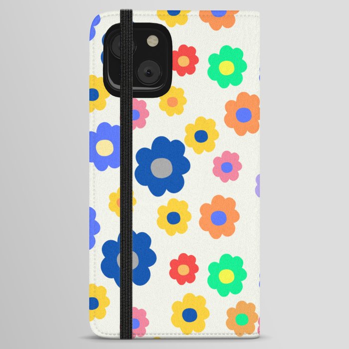 Colorful Cute Flower Pattern iPhone Wallet Case