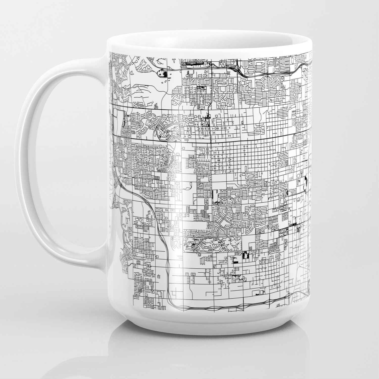 Las Vegas White Map Coffee Mug