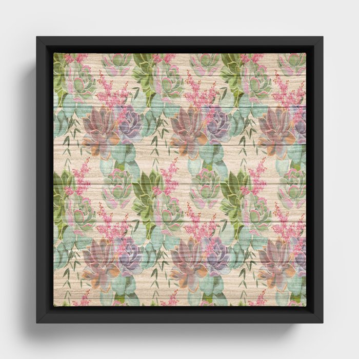 Flower on Wood Collection #2 Framed Canvas
