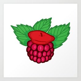 Raspberry Beret Art Print