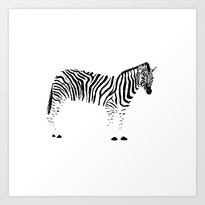 Zebra Ink Drawing Art Print By Kathruss Society6