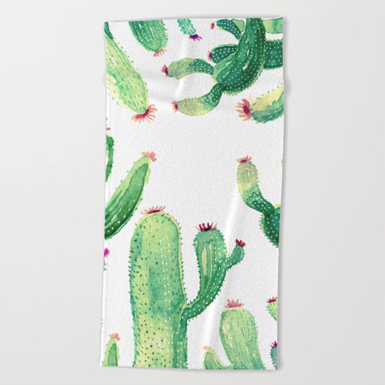 cactus comming Beach Towel