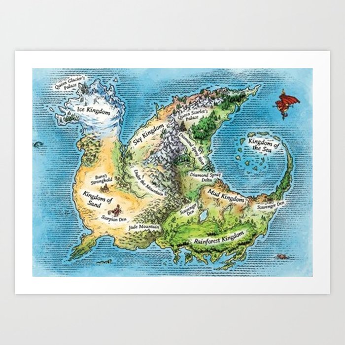 Wings Of Fire Maps 01 Art Print