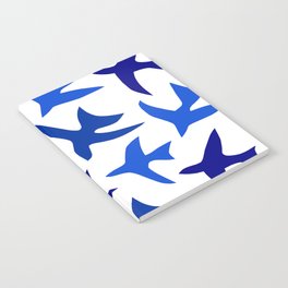 Matisse cut-out birds - blue and white pattern Notebook