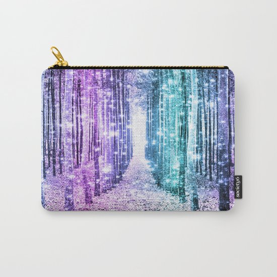 Magical Forest Lavender Aqua Teal Ombre Carry-All Pouch