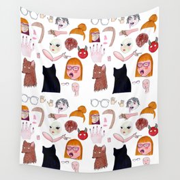 Paper Doll Flash Card Wall Tapestry
