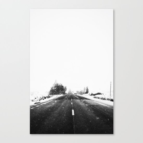 SNOW - WHITE - ROAD - WAY - TRIP - ADVENTURE Canvas Print