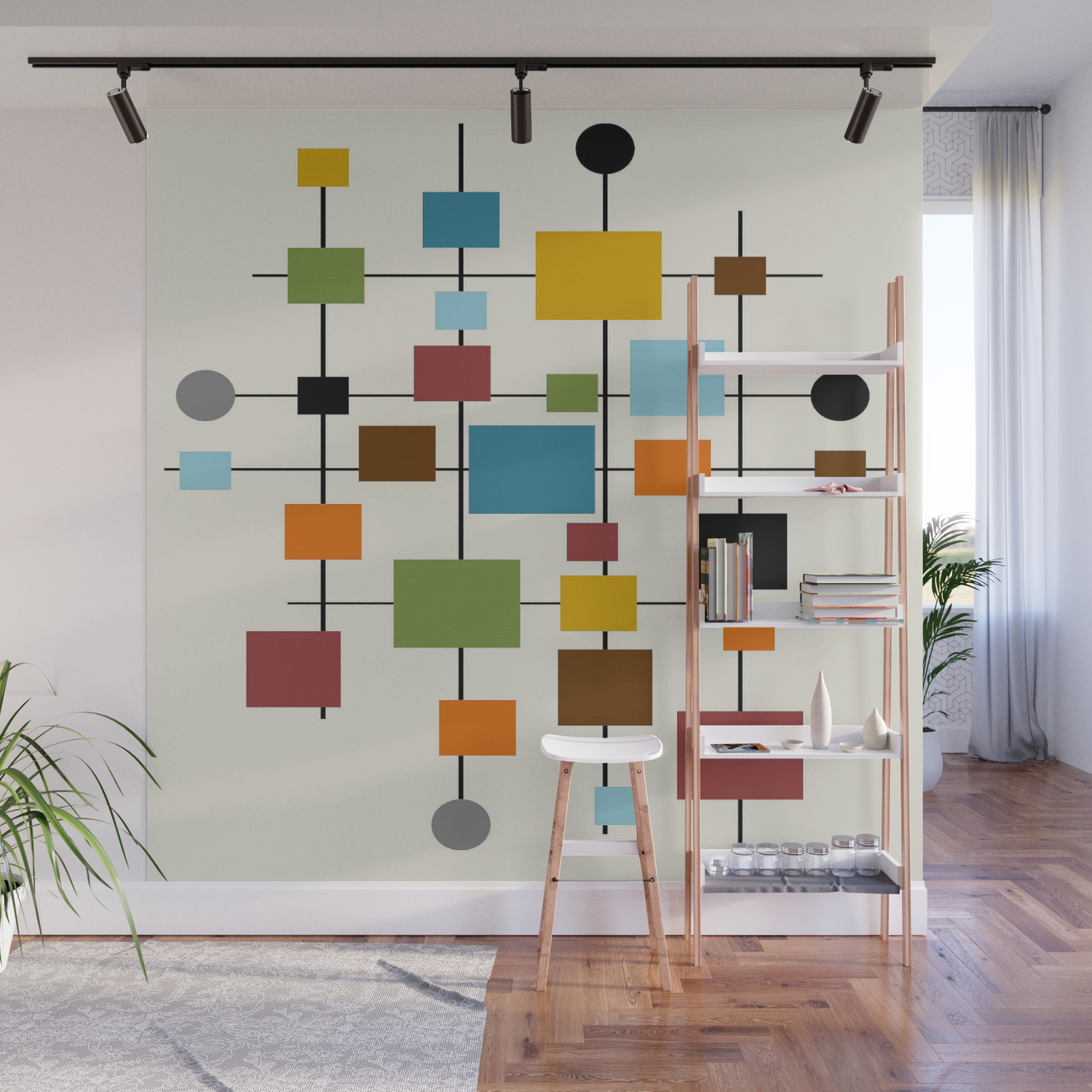 Mid Century Modern Art 1 3 Wall Mural By Oldurbanfarmhouse Society6