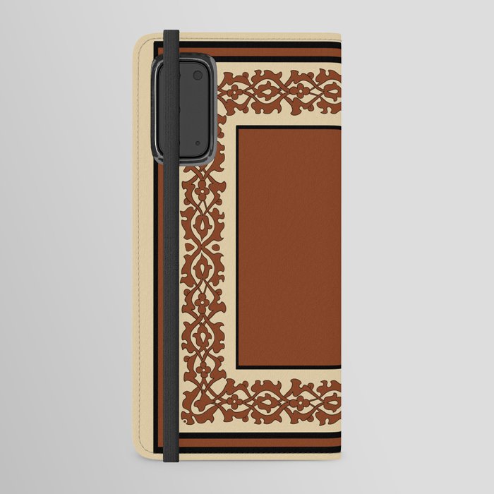 Oriental rug beige and burnt orange Android Wallet Case