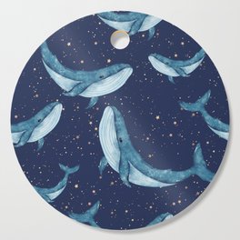 Whales swimming in a ocean of stars Cutting Board