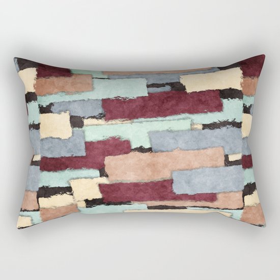 Abstract Patchwork Rectangular Pillow