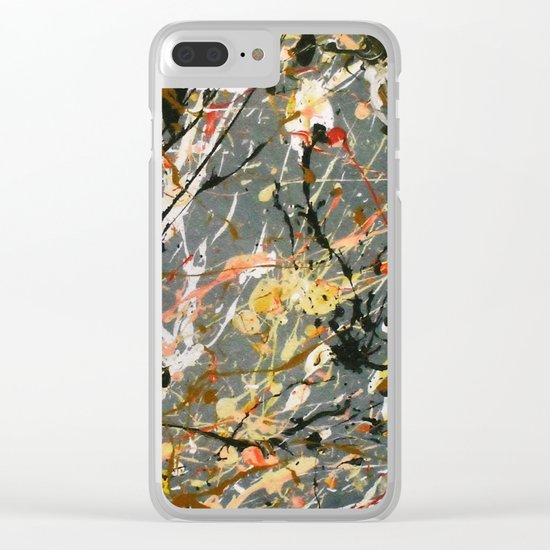Jackson Pollock Interpretation Acrylics On Canvas Splash Drip Action Painting Clear iPhone Case