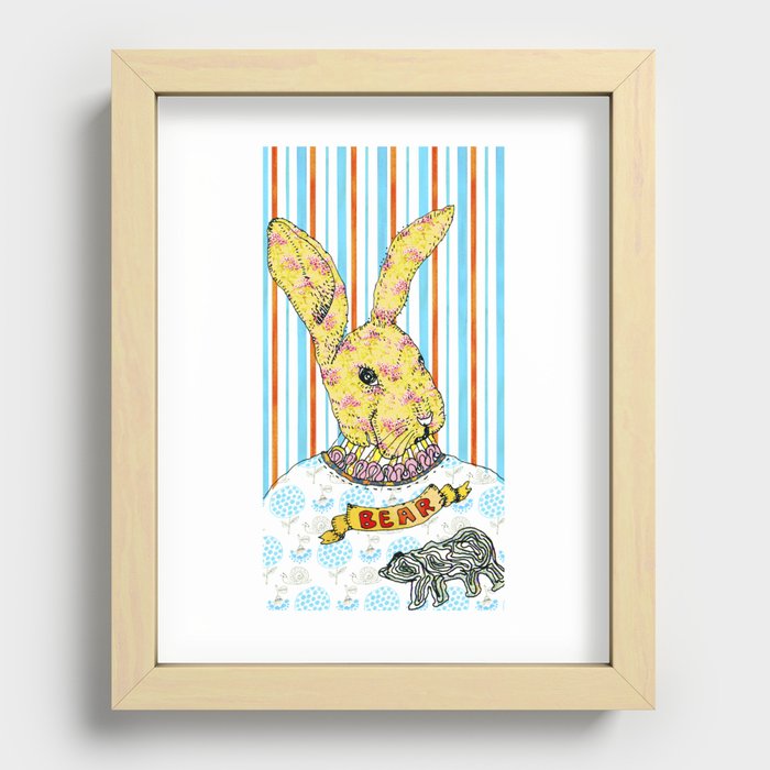 Rabbit and Bear Recessed Framed Print