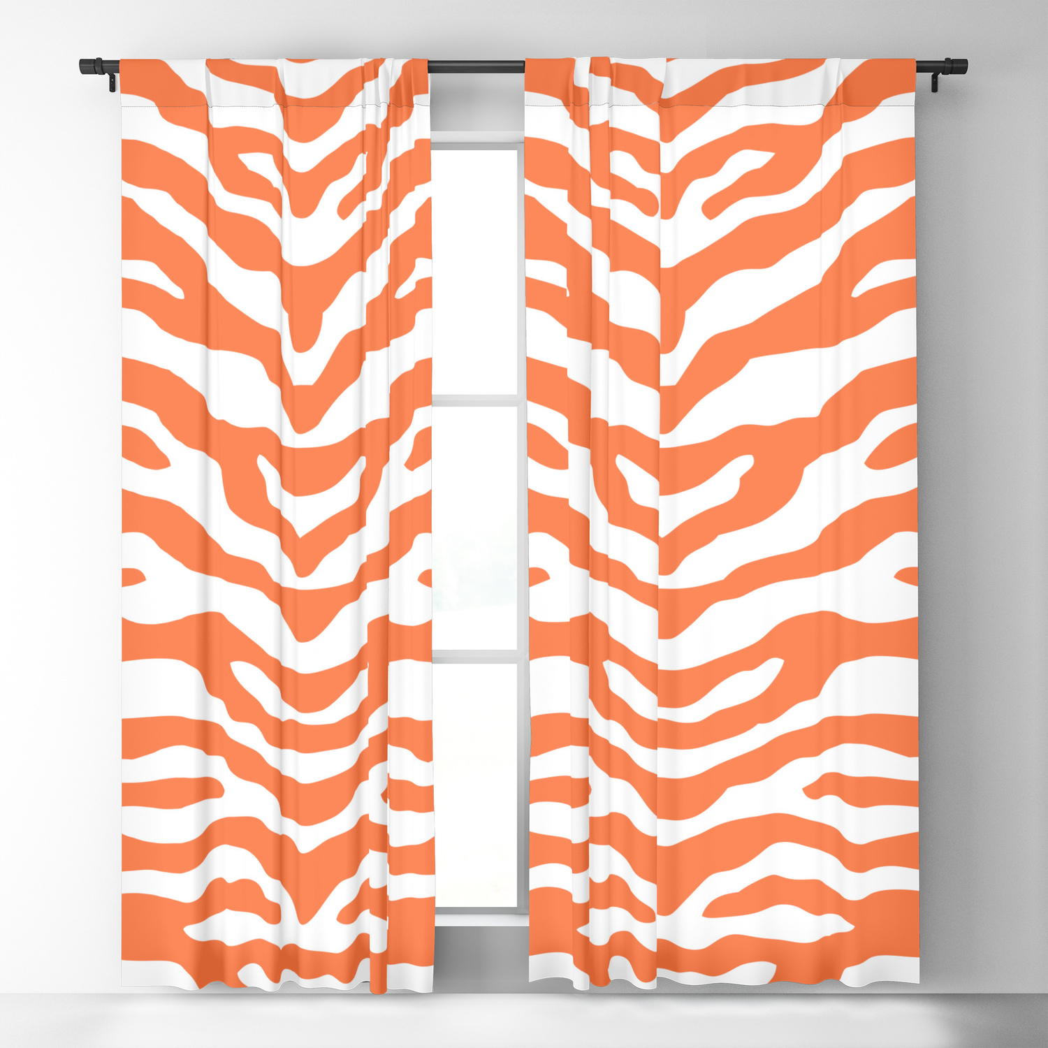 Zebra Wild Animal Print Orange Blackout Curtain by Tony Magner Design |  Society6