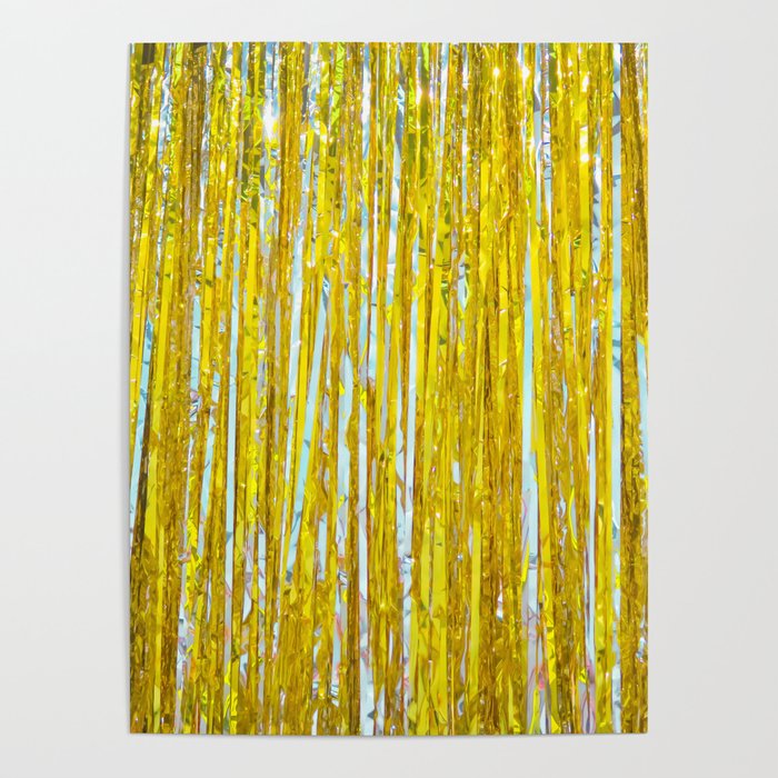 YELLOW AND SILVER STREAMERS Poster by JOSHSTYLE