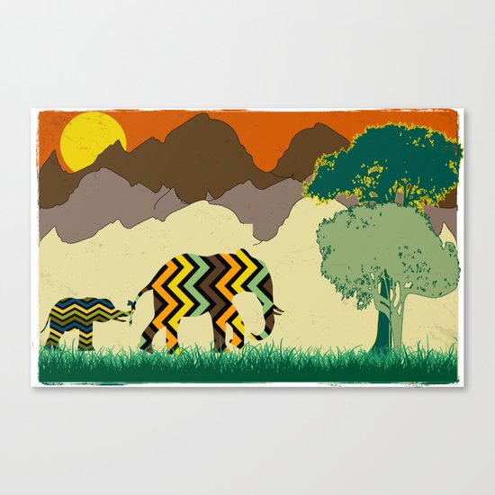 Elephant Park 1 Canvas Print