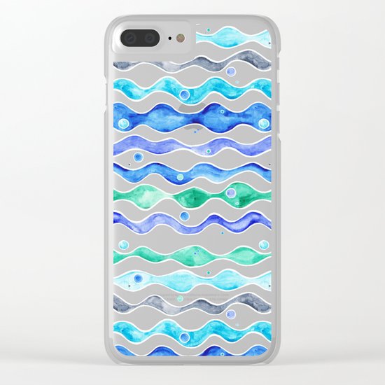 Ocean Pattern - Dolphin Clear iPhone Case