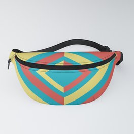 Aqua Yellow Red Diamond Minimal Illustration 2021 Color of the Year AI Aqua and Accent Shades Fanny Pack