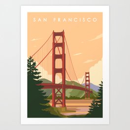 San Francisco - Golden Gate bridge Art Print