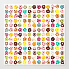 Funny Pattern With Juicy And Tasty Donuts Canvas Print