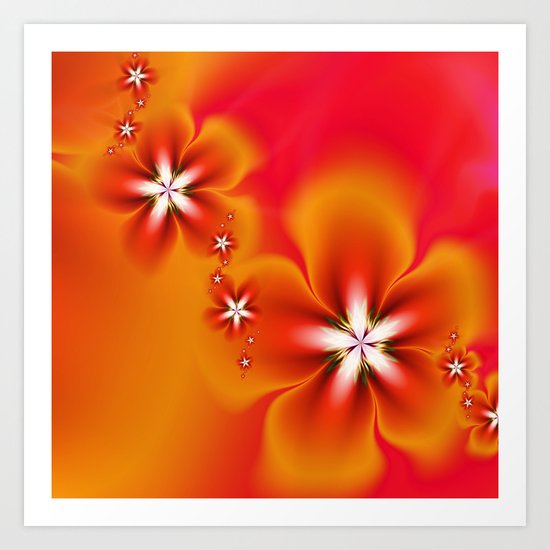 Fleur d'Automne Fractal Art Print