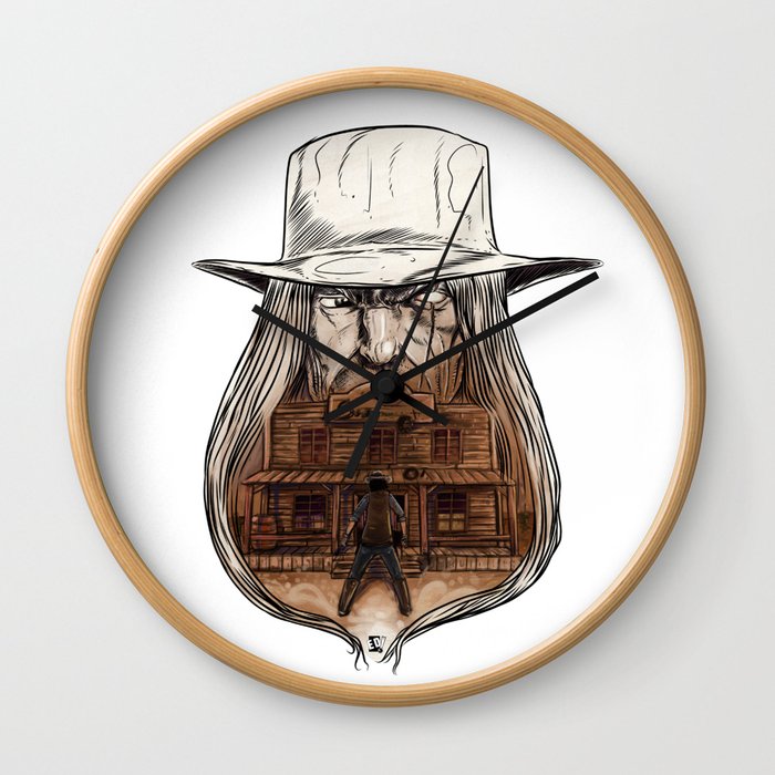 The Old West Battle I Wall Clock