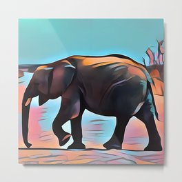 Elepahnt Pop Abstract Painting Metal Print | Painting, Teen, Africa, Popart, Wildlife, Abstract, Elephants, Nature, Beautiful, Giraffe 