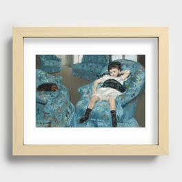 Mary Cassatt Little Girl in a Blue Armchair Recessed Framed Print