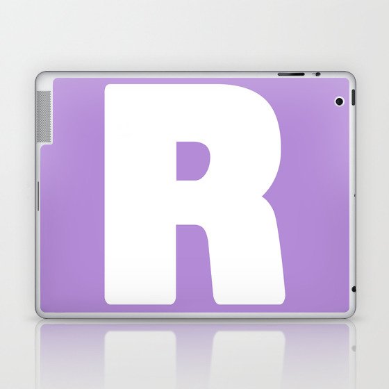 R (White & Lavender Letter) Laptop & iPad Skin