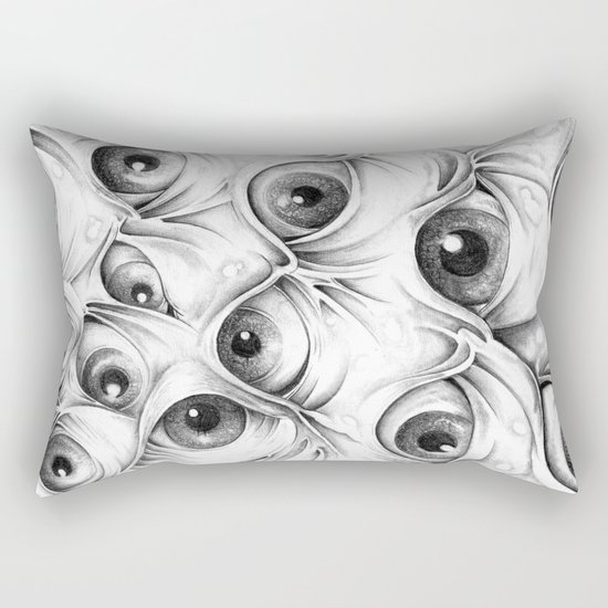 Trippy Abstract Eyeball Drawing Rectangular Pillow
