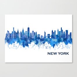 New York City New York Skyline Blue Canvas Print